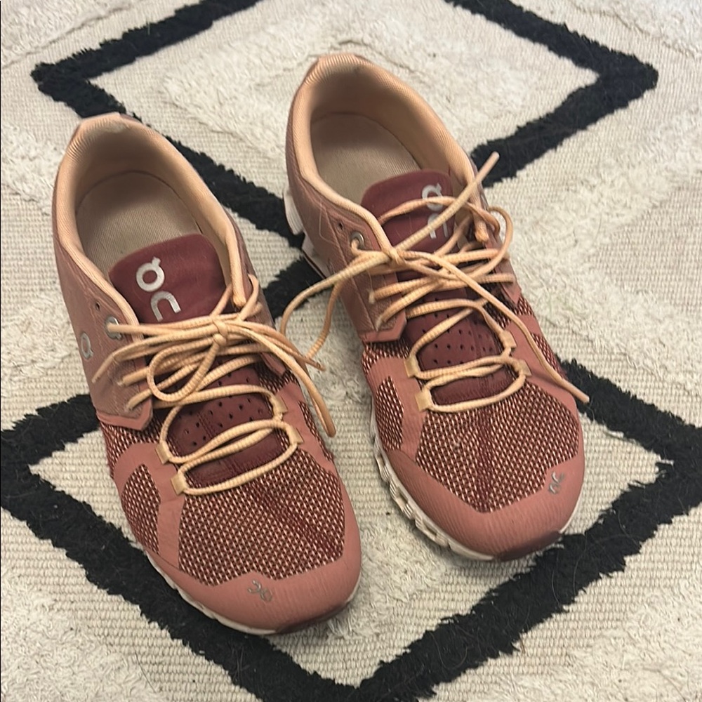 On Running Pink Athletic Shoes with Cushioned Sole